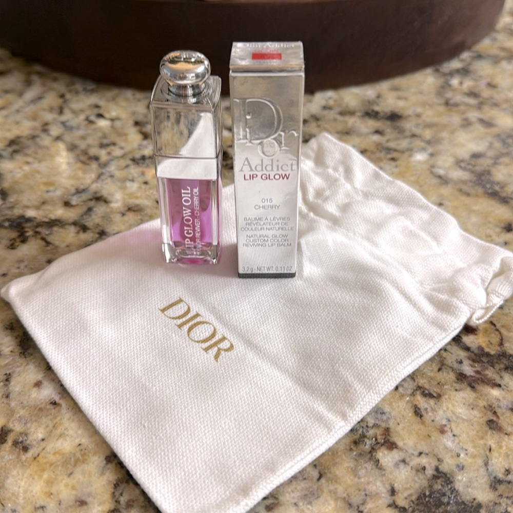 Dior 2 piece set Lip Glow and Lip Glow Oil Cherry